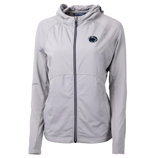 Women's Cutter & Buck White Penn State Nittany Lions Adapt Eco Knit Full-Zip Jacket