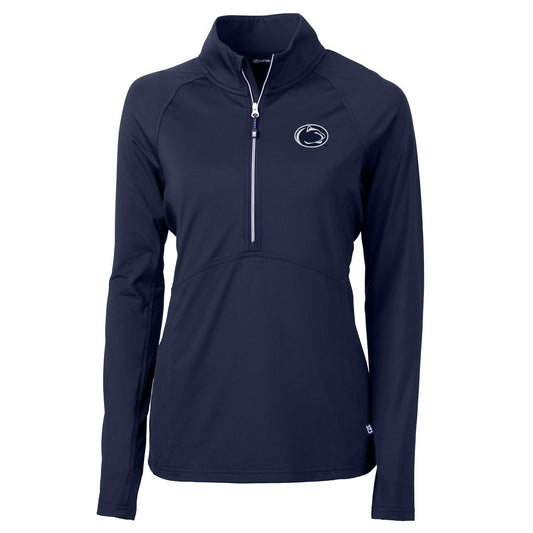 Women's Cutter & Buck Navy Penn State Nittany Lions Adapt Eco Knit Half-Zip Pullover Jacket