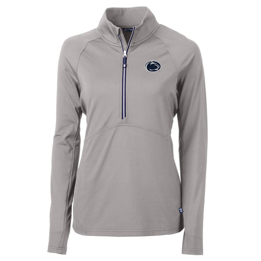 Women's Cutter & Buck Gray Penn State Nittany Lions Adapt Eco Knit Half-Zip Pullover Jacket