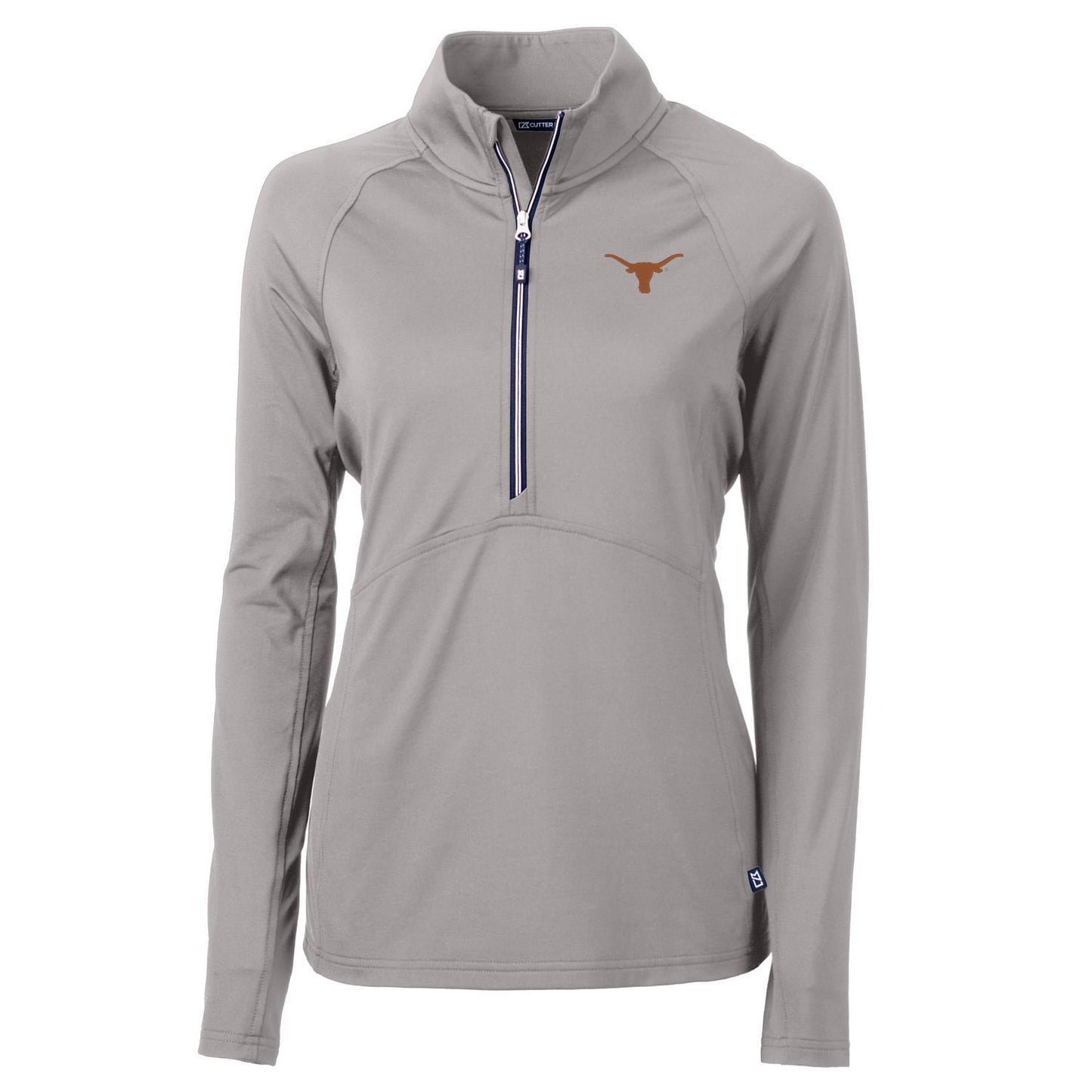 Women's Cutter & Buck Gray Texas Longhorns Adapt Eco Knit Half-Zip Pullover Jacket