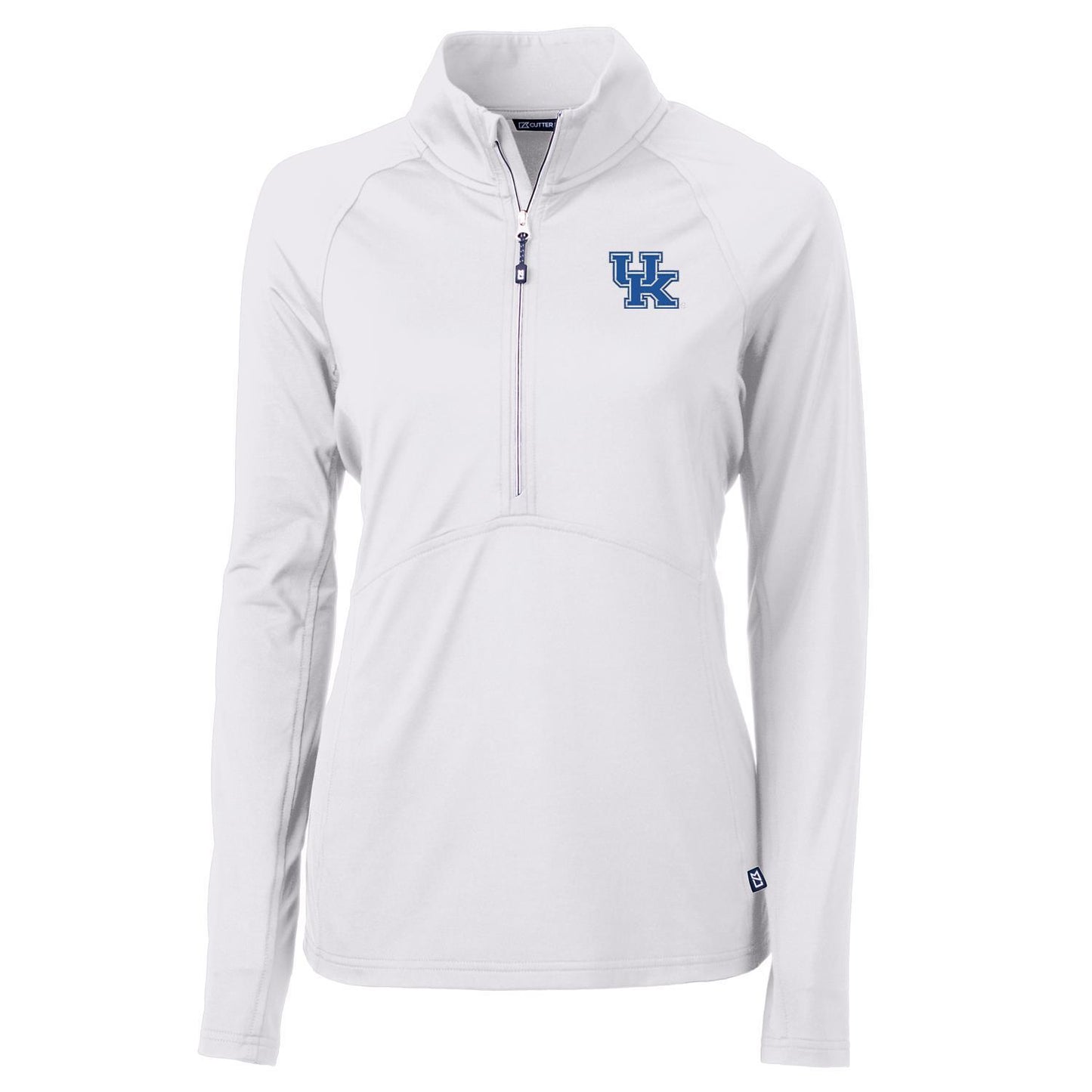 Women's Cutter & Buck White Kentucky Wildcats Adapt Eco Knit Half-Zip Pullover Jacket