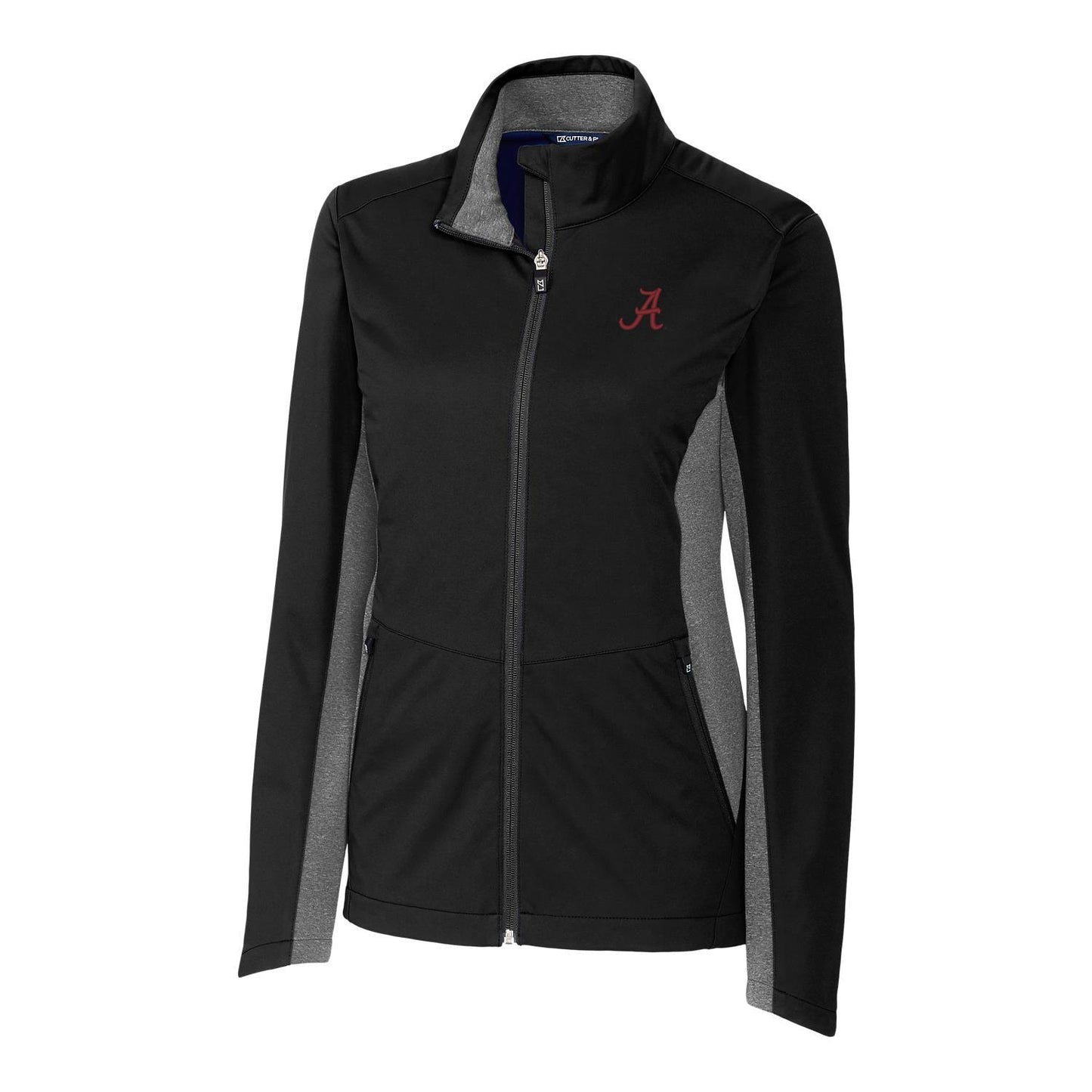 Women's Cutter & Buck Black Alabama Crimson Tide Navigate Softshell Full-Zip Jacket