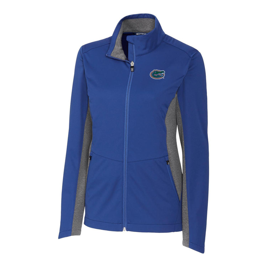 Women's Cutter & Buck Royal Florida Gators Navigate Softshell Full-Zip Jacket