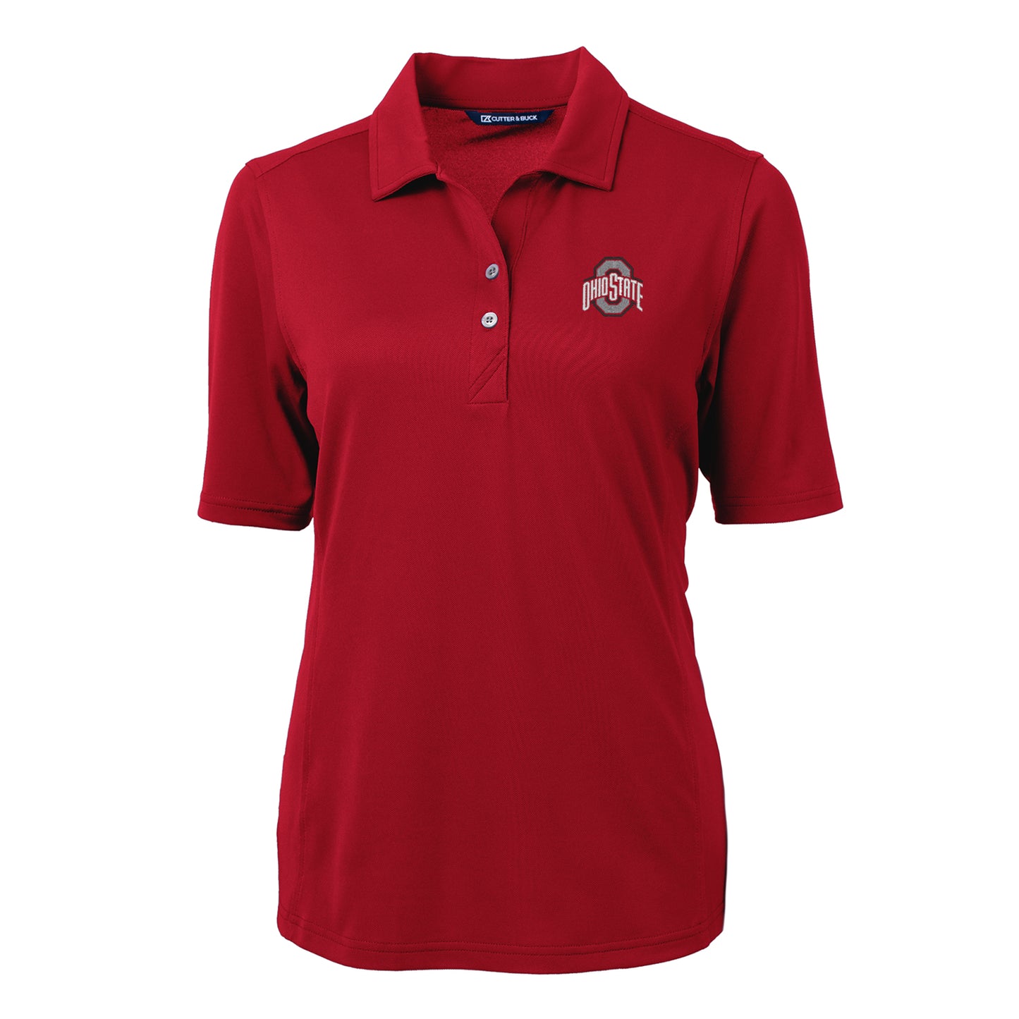 Women's Cutter & Buck Scarlet Ohio State Buckeyes Virtue Eco Pique Recycled Polo