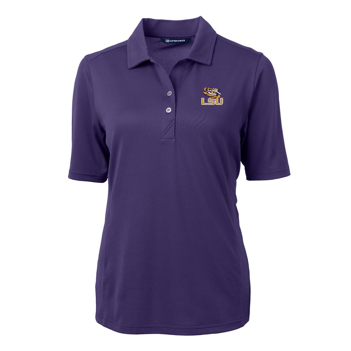 Women's Cutter & Buck Purple LSU Tigers Virtue Eco Pique Recycled Polo