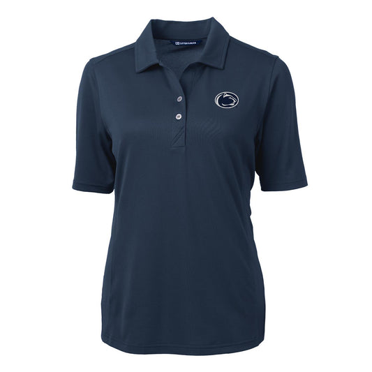 Women's Cutter & Buck Navy Penn State Nittany Lions Virtue Eco Pique Recycled Polo