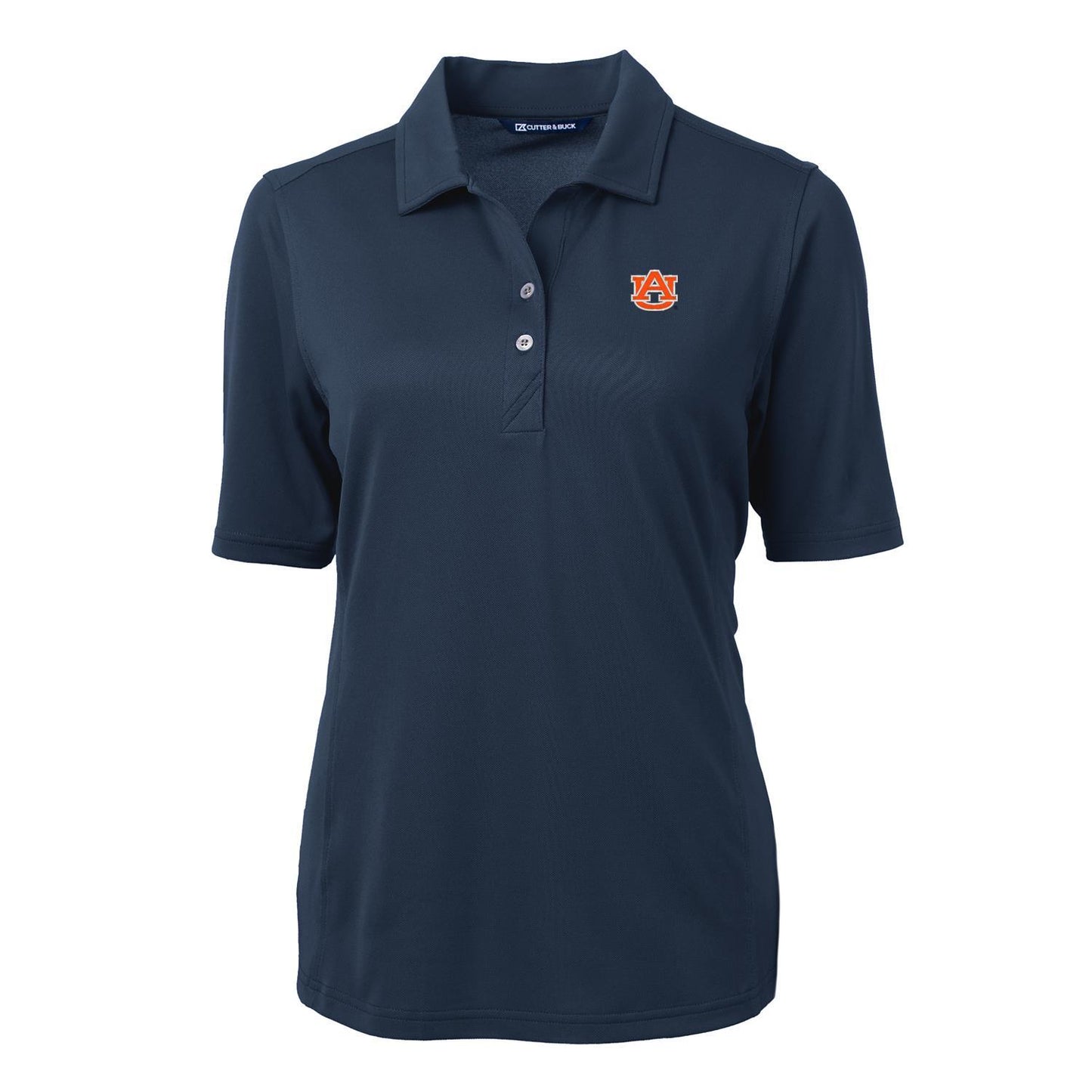 Women's Cutter & Buck Navy Auburn Tigers Virtue Eco Pique Recycled Polo