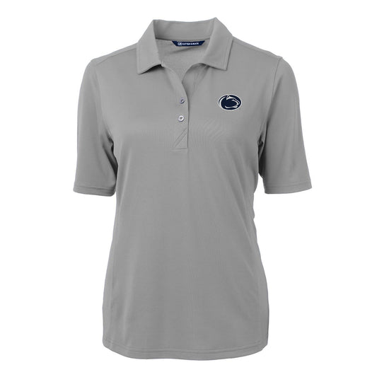 Women's Cutter & Buck Gray Penn State Nittany Lions Virtue Eco Pique Recycled Polo