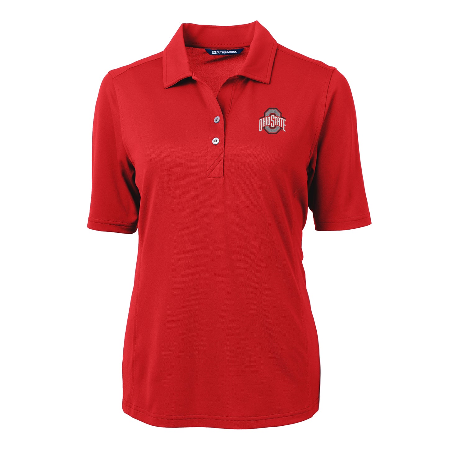 Women's Cutter & Buck Scarlet Ohio State Buckeyes Virtue Eco Pique Recycled Polo