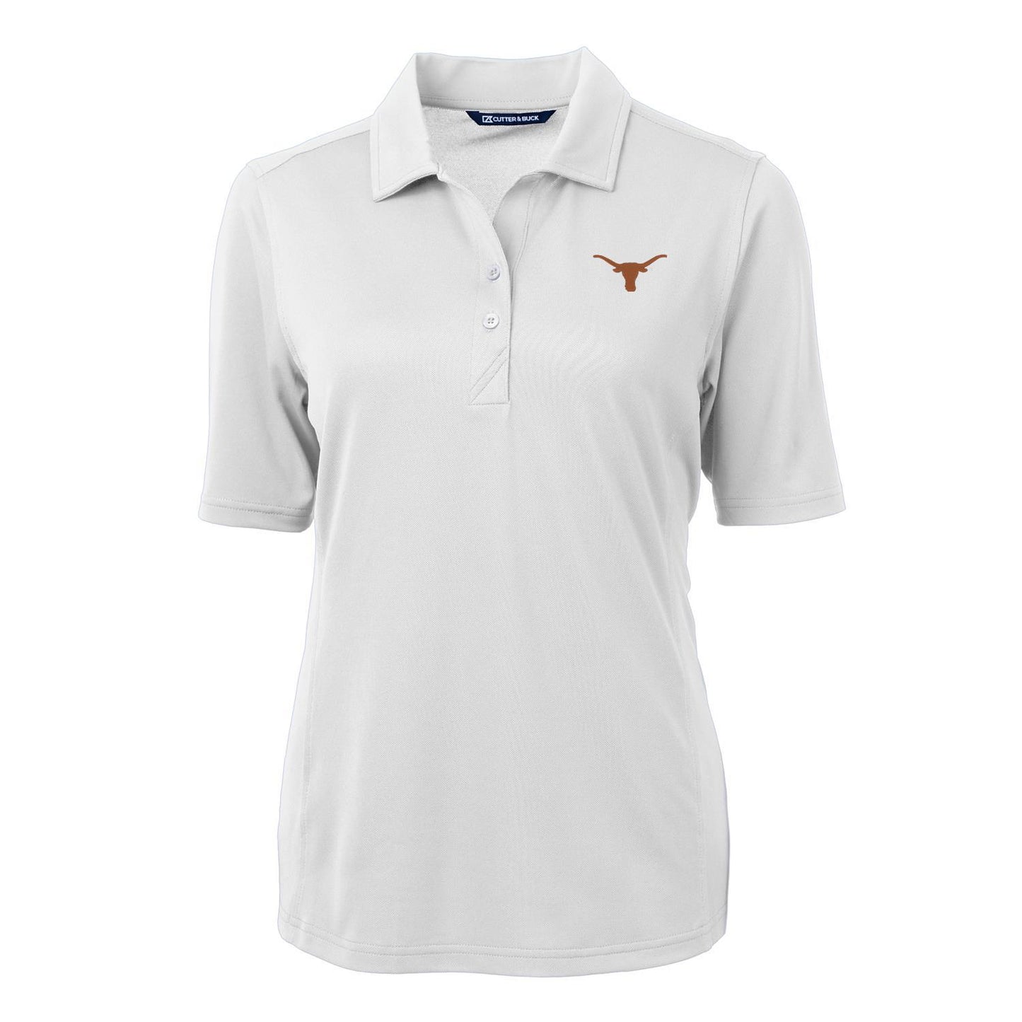 Women's Cutter & Buck White Texas Longhorns Virtue Eco Pique Recycled Polo