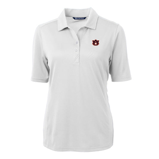 Women's Cutter & Buck White Auburn Tigers Virtue Eco Pique Recycled Polo