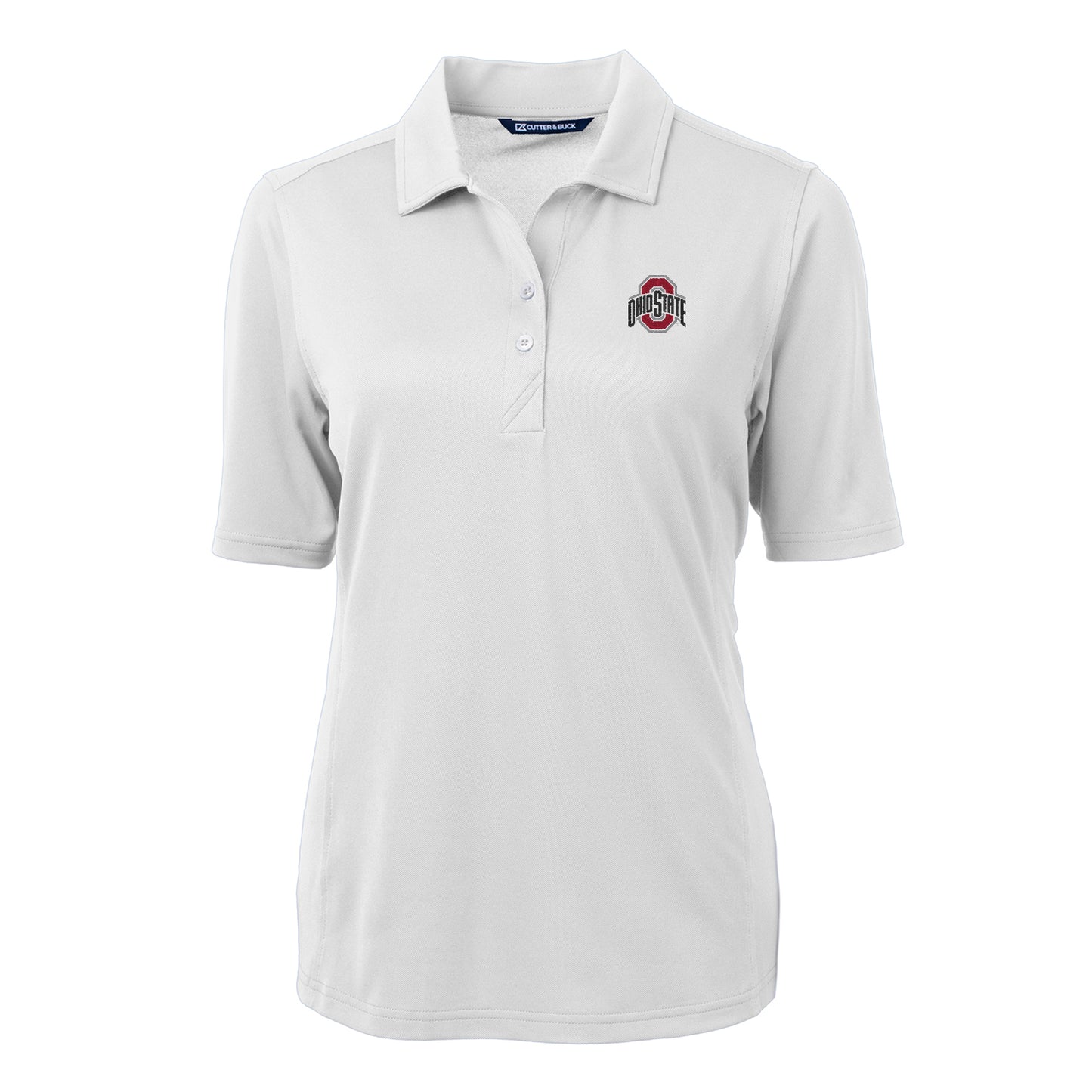 Women's Cutter & Buck White Ohio State Buckeyes Virtue Eco Pique Recycled Polo