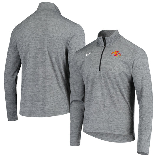Men's Nike Gray Iowa State Cyclones Primary Logo Pacer Performance Quarter-Zip Jacket