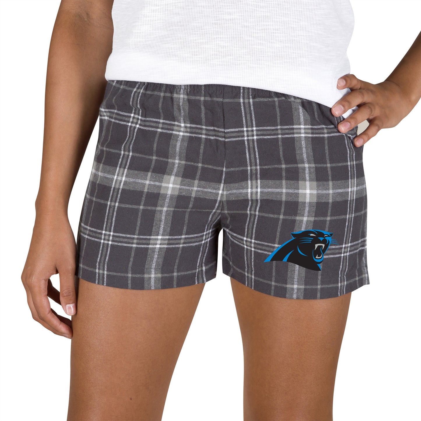 Women's Concepts Sport Gray Carolina Panthers Ultimate Flannel Shorts