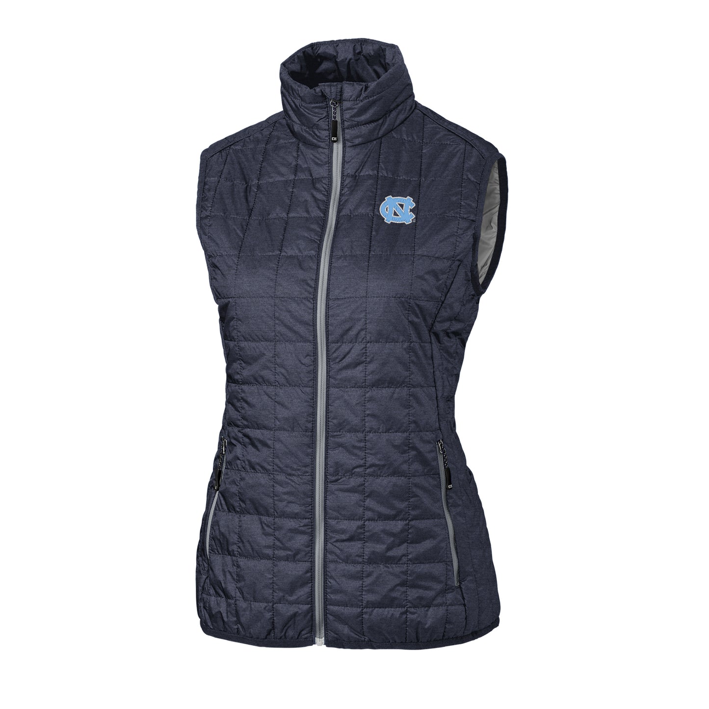 Women's Cutter & Buck Anthracite North Carolina Tar Heels Rainier PrimaLoft Eco Full-Zip Vest