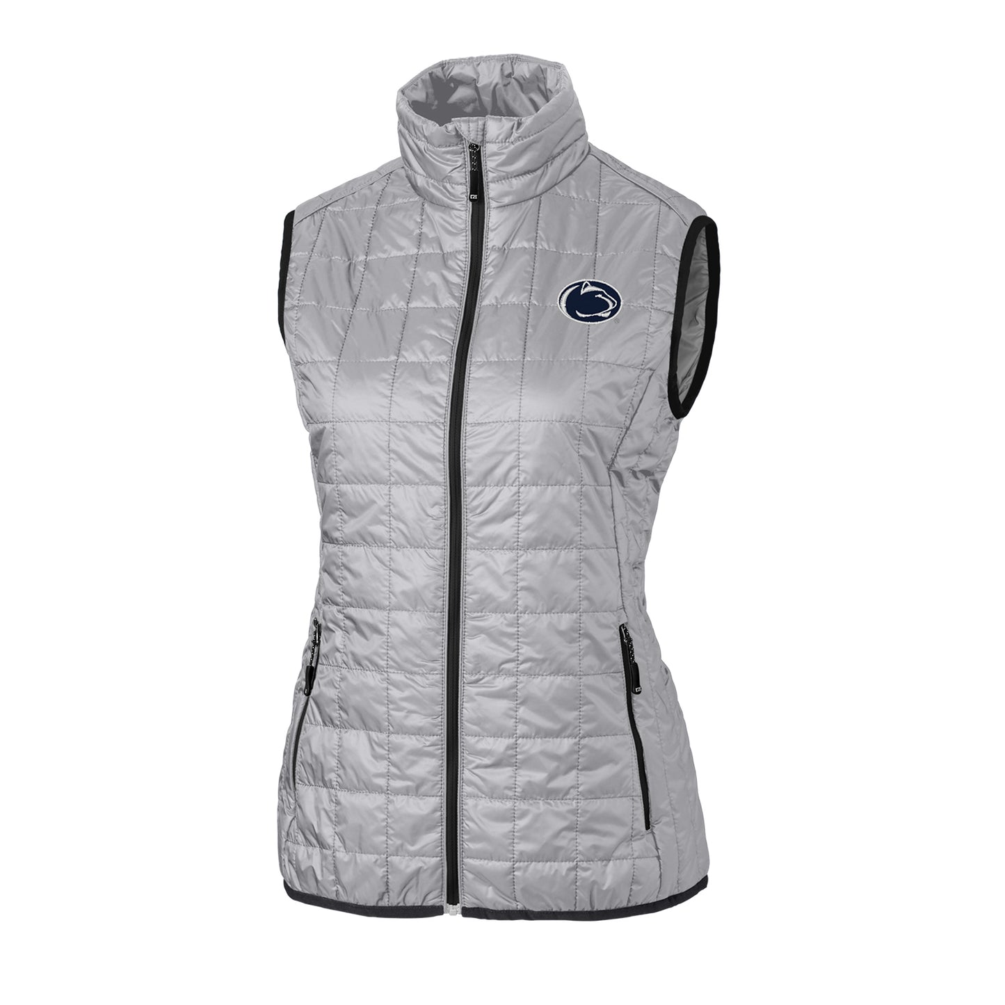 Women's Cutter & Buck Gray Penn State Nittany Lions Rainier PrimaLoft Eco Full-Zip Vest