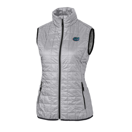 Women's Cutter & Buck Gray Florida Gators Rainier PrimaLoft Eco Full-Zip Vest