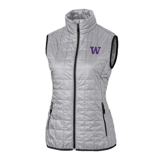 Women's Cutter & Buck Gray Washington Huskies Rainier PrimaLoft Eco Full-Zip Vest