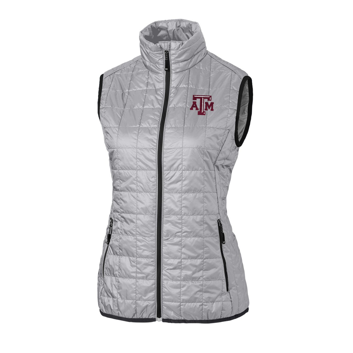 Women's Cutter & Buck Gray Texas A&M Aggies Rainier PrimaLoft Eco Full-Zip Vest