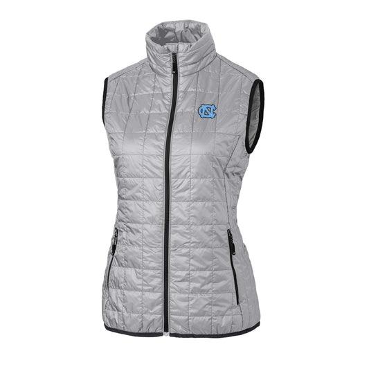 Women's Cutter & Buck Gray North Carolina Tar Heels Rainier PrimaLoft Eco Full-Zip Vest