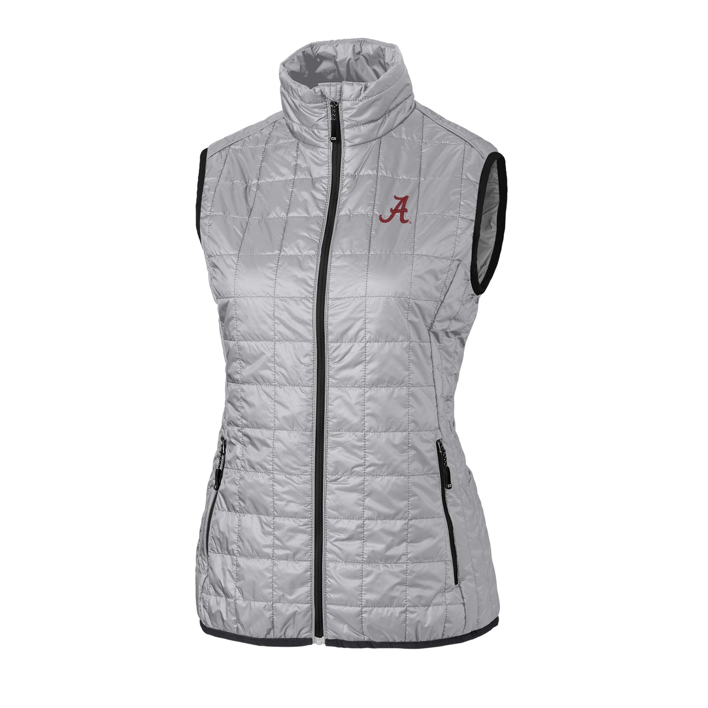 Women's Cutter & Buck Gray Alabama Crimson Tide Rainier PrimaLoft Eco Full-Zip Vest