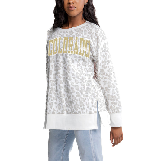 Women's Gameday Couture Gray Colorado Buffaloes Side-Slit French Terry Crewneck Sweatshirt