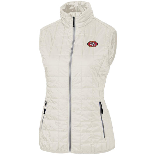 Women's Cutter & Buck Cream San Francisco 49ers Rainier PrimaLoft Eco Full-Zip Vest