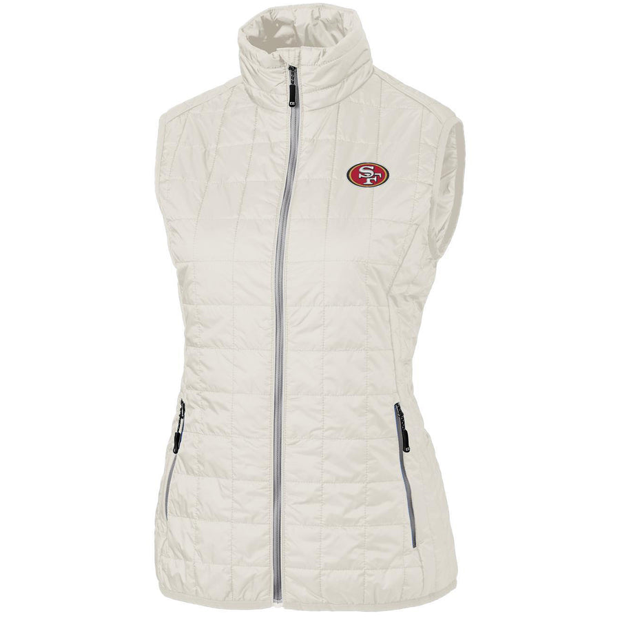 Women's Cutter & Buck Cream San Francisco 49ers Rainier PrimaLoft Eco Full-Zip Vest
