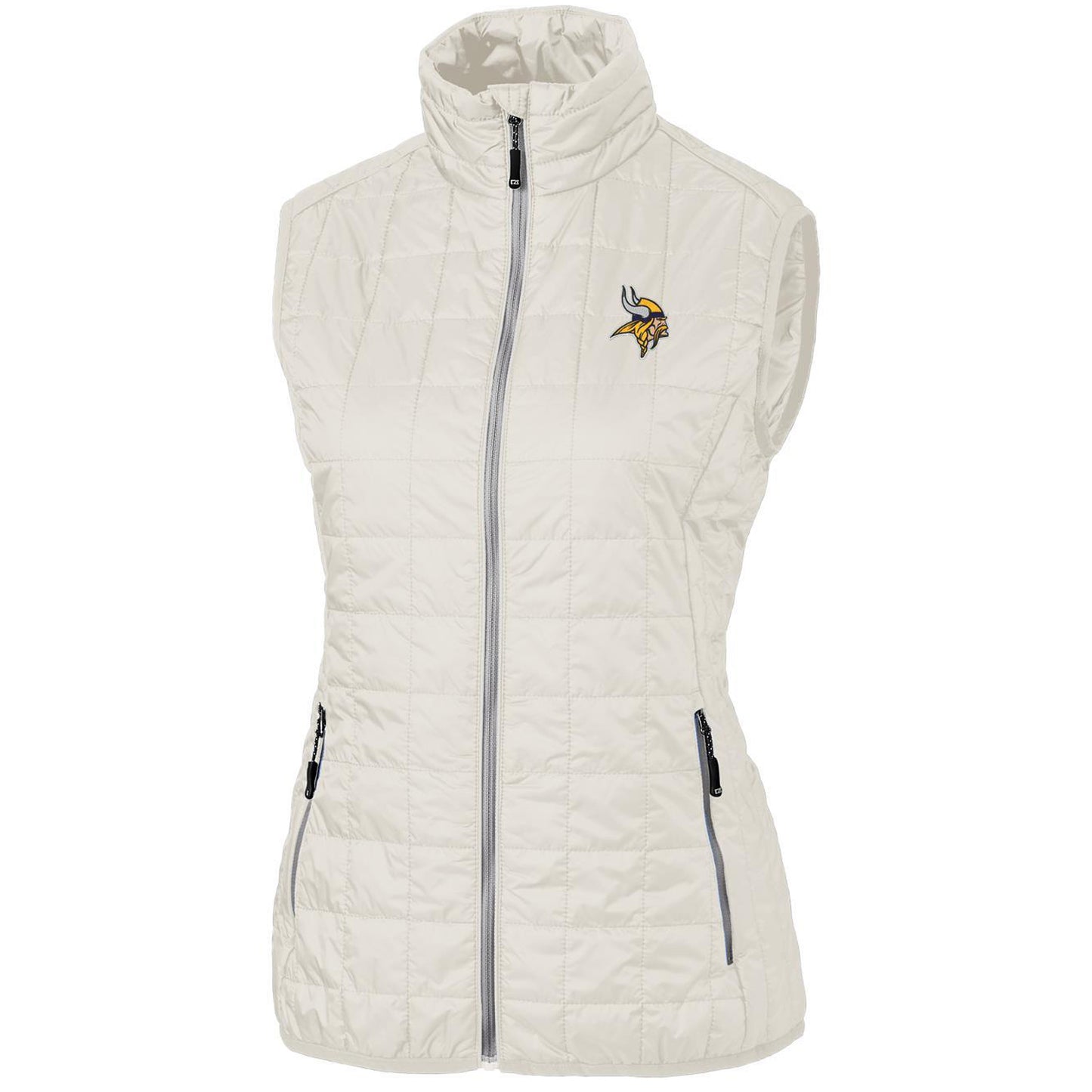 Women's Cutter & Buck Cream Minnesota Vikings Rainier PrimaLoft Eco Full-Zip Vest