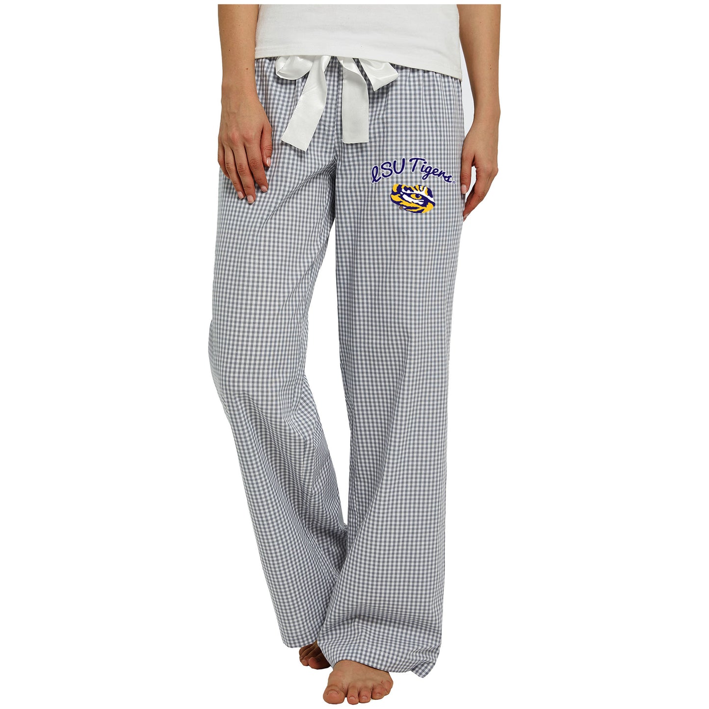 Women's Concepts Sport Gray/White LSU Tigers Tradition Lightweight Lounge Pants