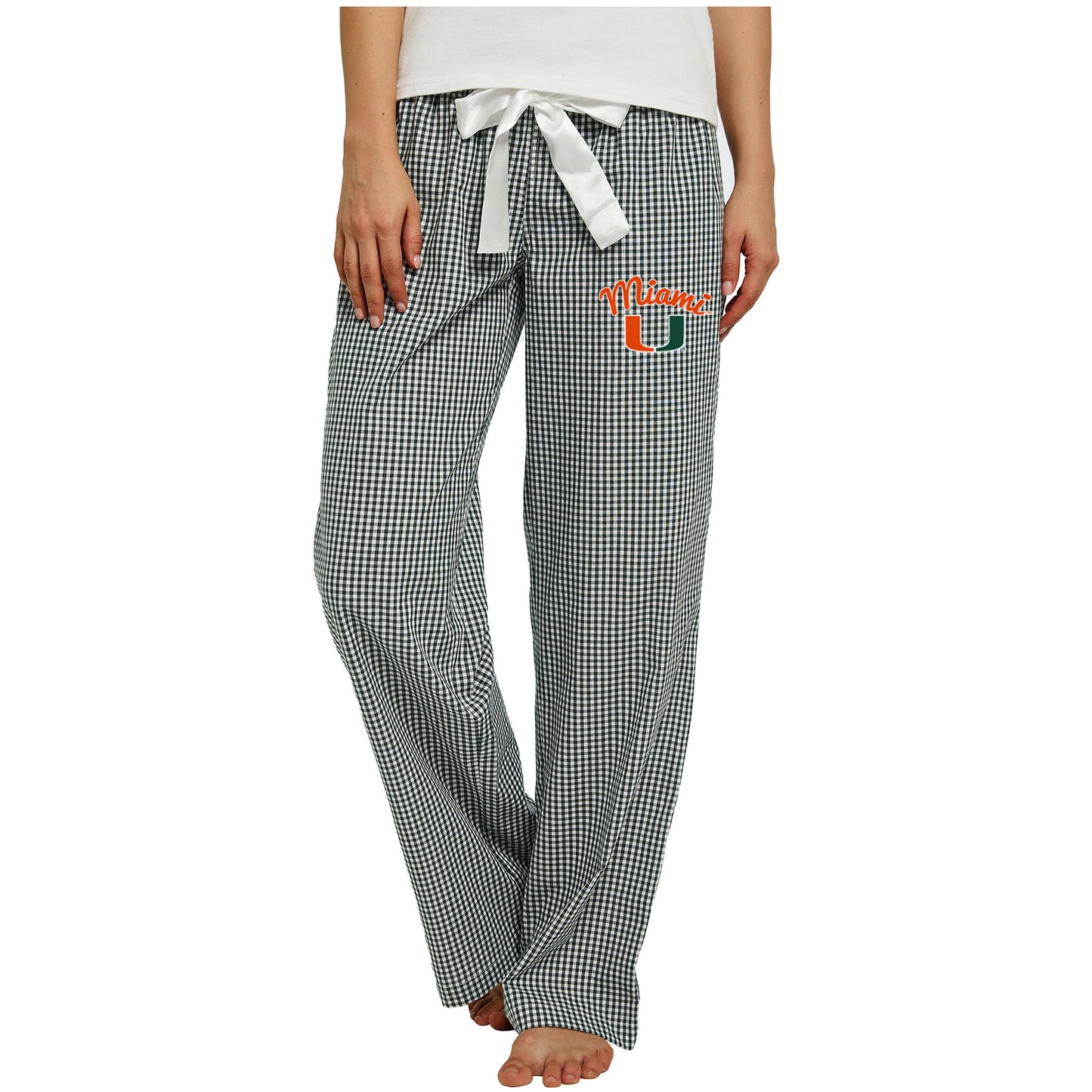 Women's Concepts Sport Green/White Miami Hurricanes Tradition Lightweight Lounge Pants