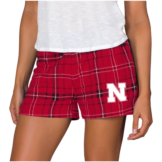 Women's Concepts Sport Scarlet/Black Nebraska Huskers Ultimate Flannel Sleep Shorts