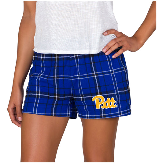 Women's Concepts Sport Royal/Black Pitt Panthers Ultimate Flannel Sleep Shorts