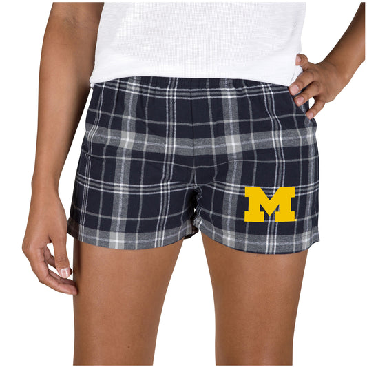 Women's Concepts Sport Navy/Gray Michigan Wolverines Ultimate Flannel Sleep Shorts
