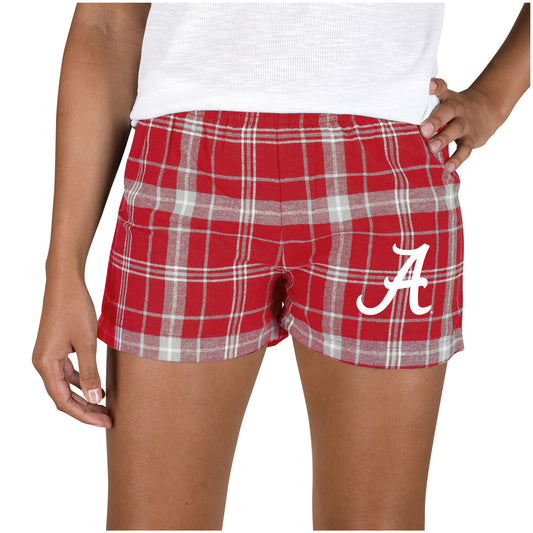 Women's Concepts Sport Crimson/Gray Alabama Crimson Tide Ultimate Flannel Sleep Shorts