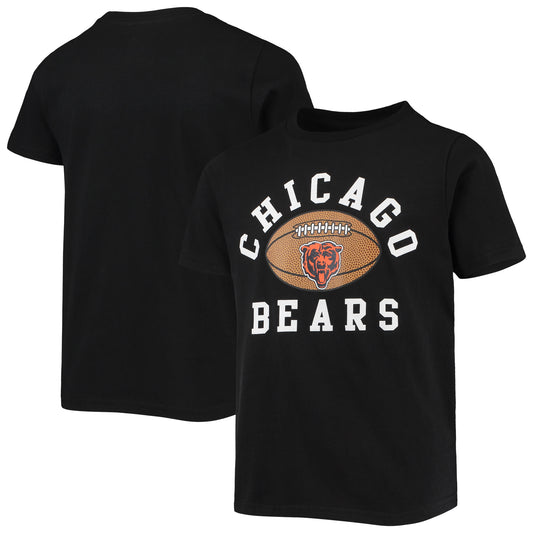 Youth Black Chicago Bears Football T-Shirt