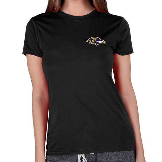 Women's Concepts Sport Black Baltimore Ravens Marathon Knit Lounge T-Shirt