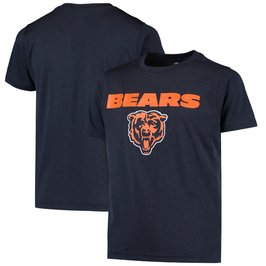 Youth Heathered Navy Chicago Bears Logo T-Shirt