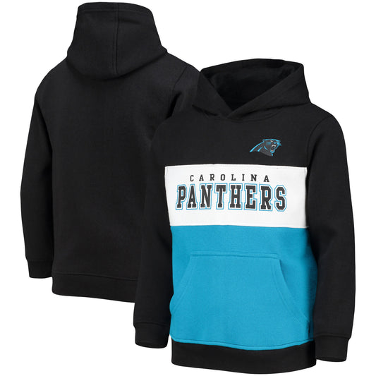 Youth Black Carolina Panthers Logo Pullover Hoodie