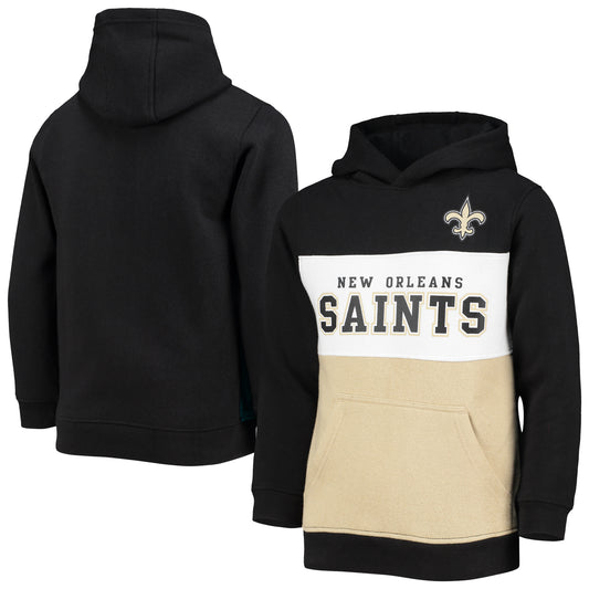 Youth Black New Orleans Saints Logo Pullover Hoodie