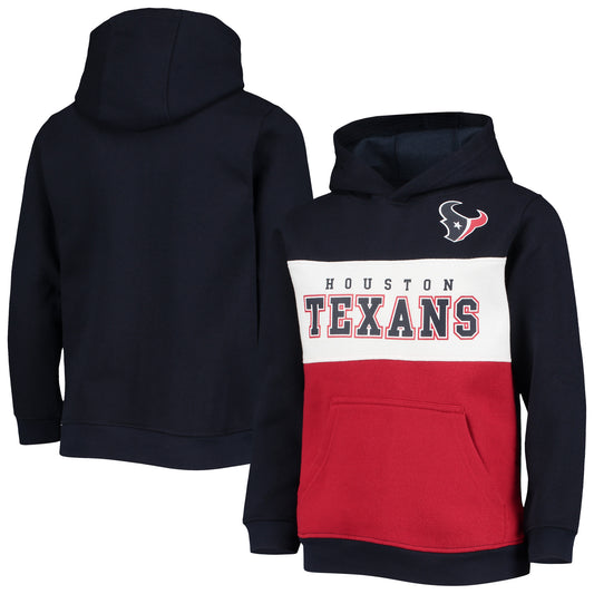 Youth Navy Houston Texans Logo Pullover Hoodie