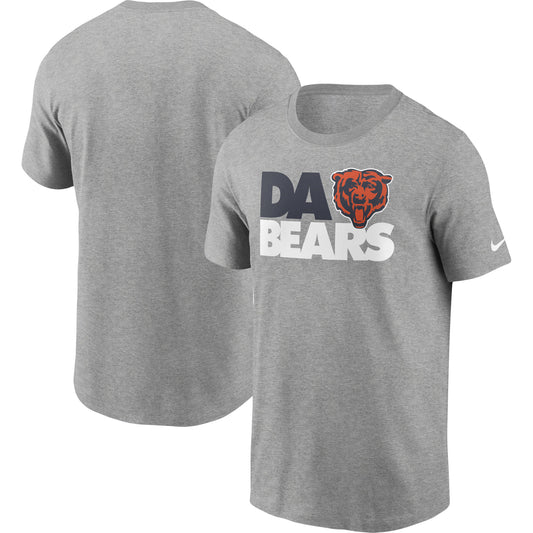 Men's Nike Heathered Gray Chicago Bears Hometown Collection Da Bears T-Shirt