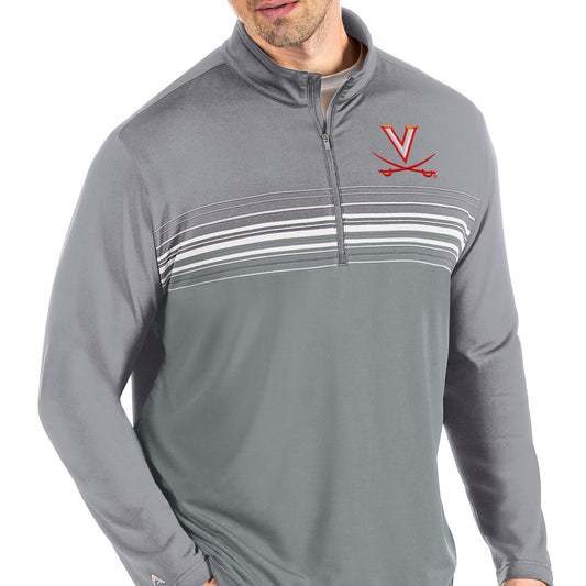 Men's Antigua Steel/Gray Virginia Cavaliers Pace Quarter-Zip Pullover Jacket