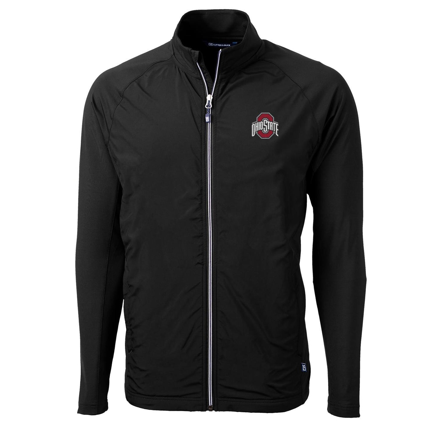 Men's Cutter & Buck Black Ohio State Buckeyes Adapt Eco Knit Full-Zip Jacket