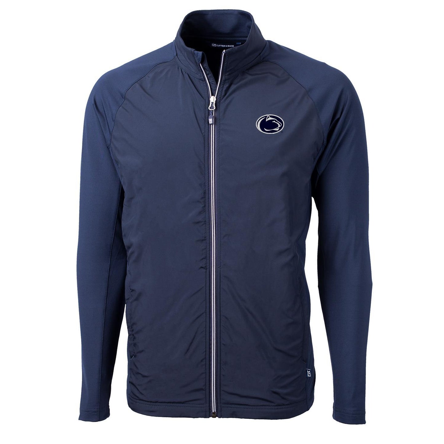 Men's Cutter & Buck Navy Penn State Nittany Lions Adapt Eco Knit Full-Zip Jacket