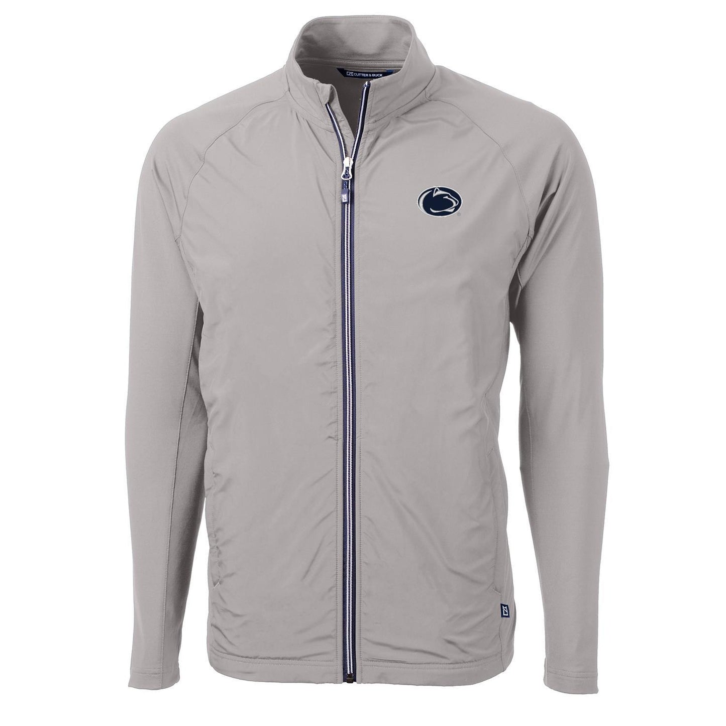 Men's Cutter & Buck Gray Penn State Nittany Lions Adapt Eco Knit Full-Zip Jacket