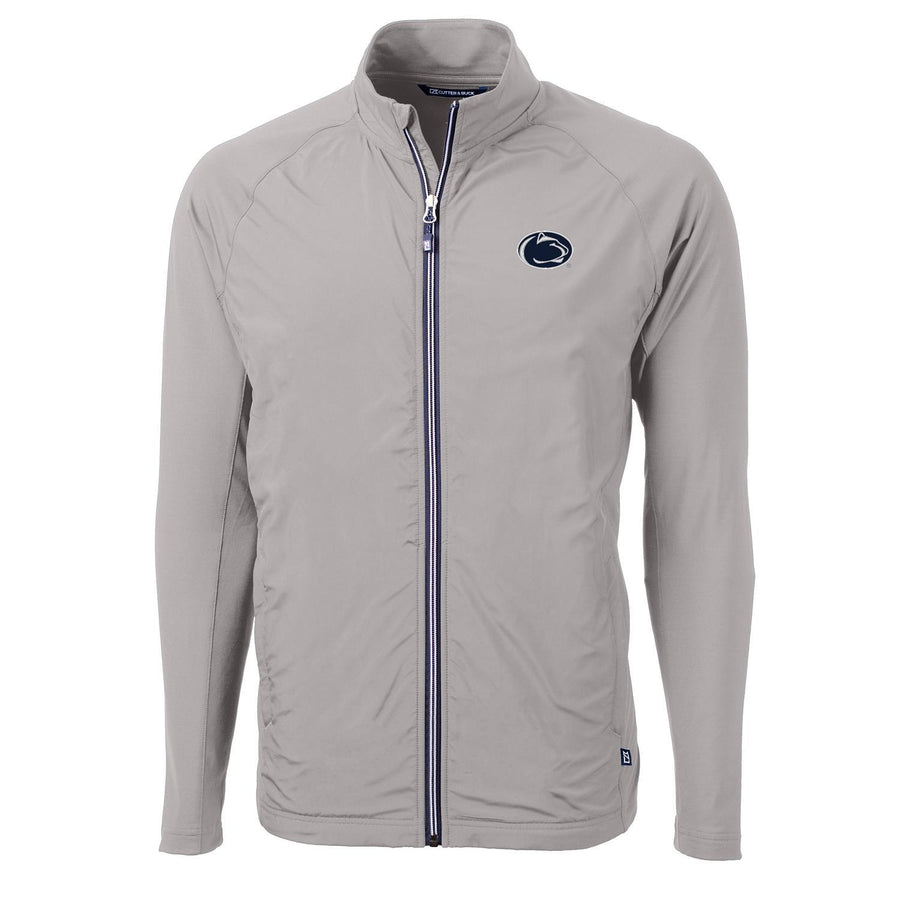 Men's Cutter & Buck Gray Penn State Nittany Lions Adapt Eco Knit Full-Zip Jacket