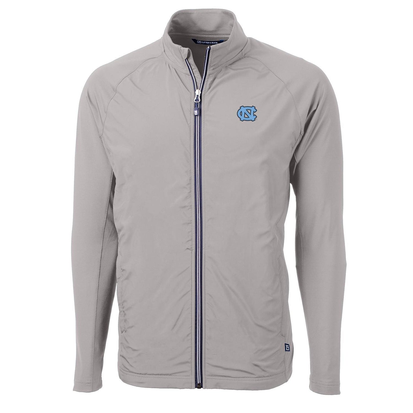 Men's Cutter & Buck Gray North Carolina Tar Heels Adapt Eco Knit Full-Zip Jacket