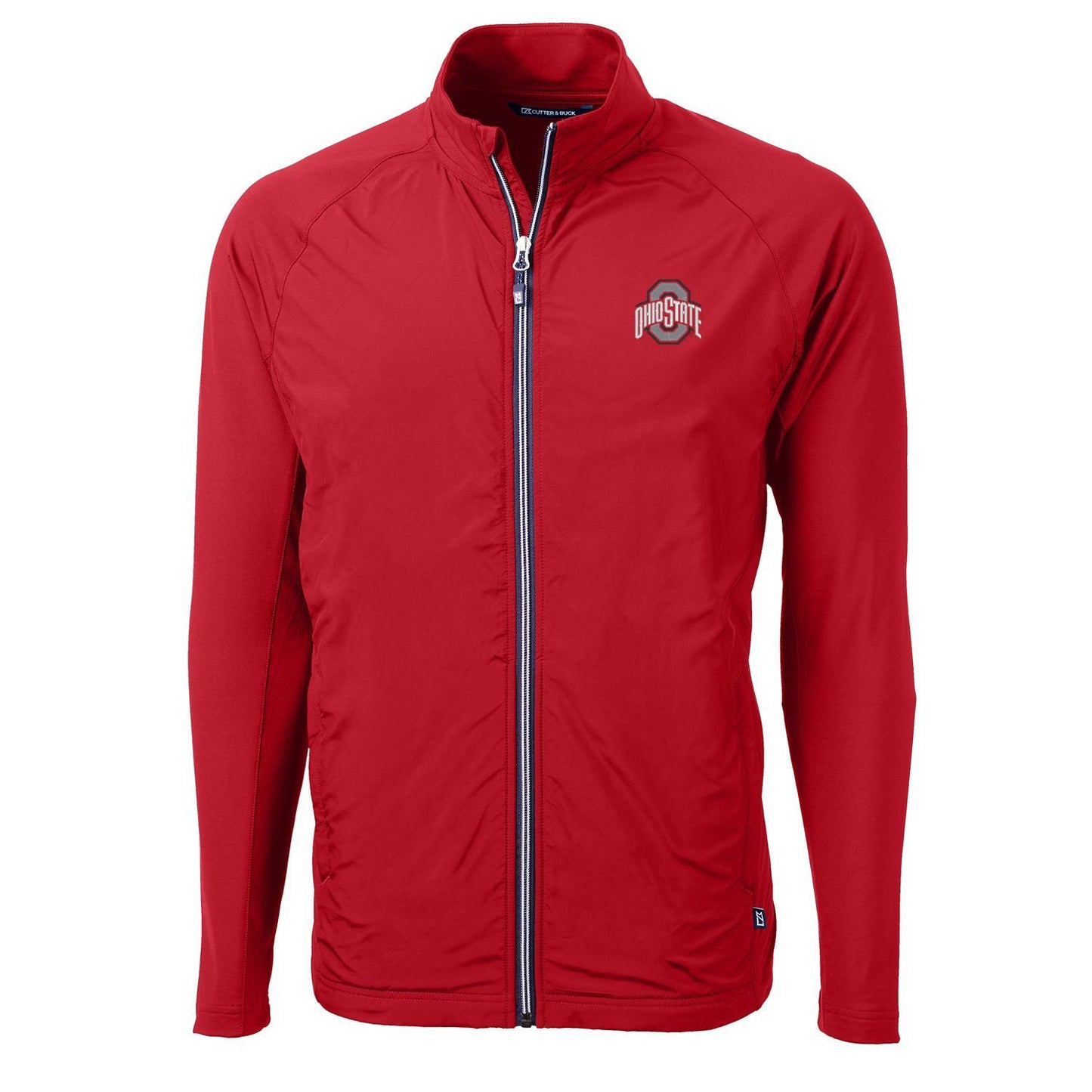 Men's Cutter & Buck Scarlet Ohio State Buckeyes Adapt Eco Knit Full-Zip Jacket