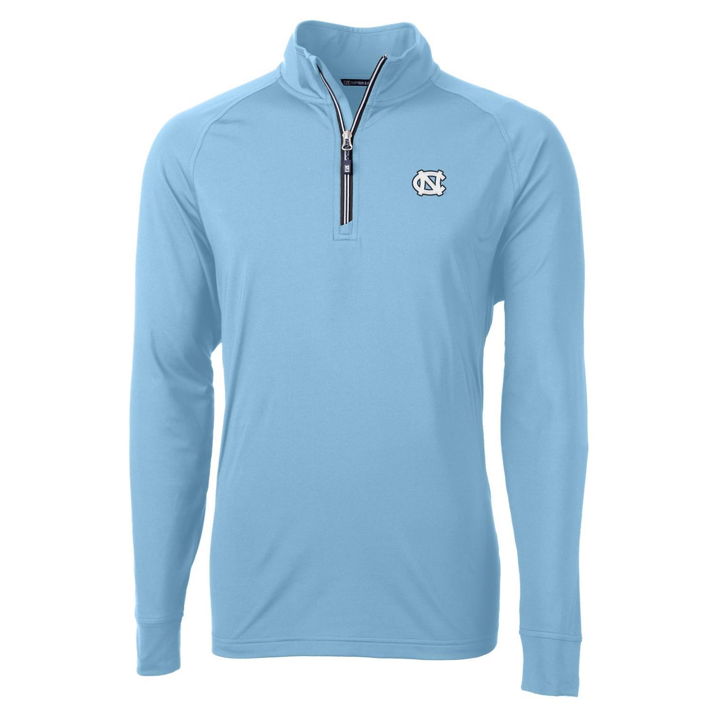 Men's Cutter & Buck Carolina Blue North Carolina Tar Heels Adapt Eco Knit Quarter-Zip Pullover Jacket